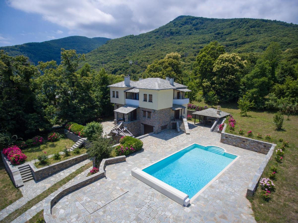 Luxury Villa With Pool In Tsagarada Bagian luar foto