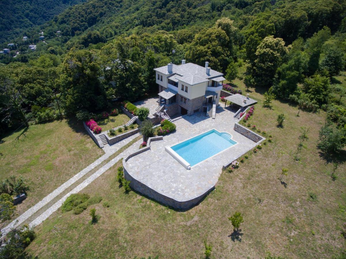 Luxury Villa With Pool In Tsagarada Bagian luar foto
